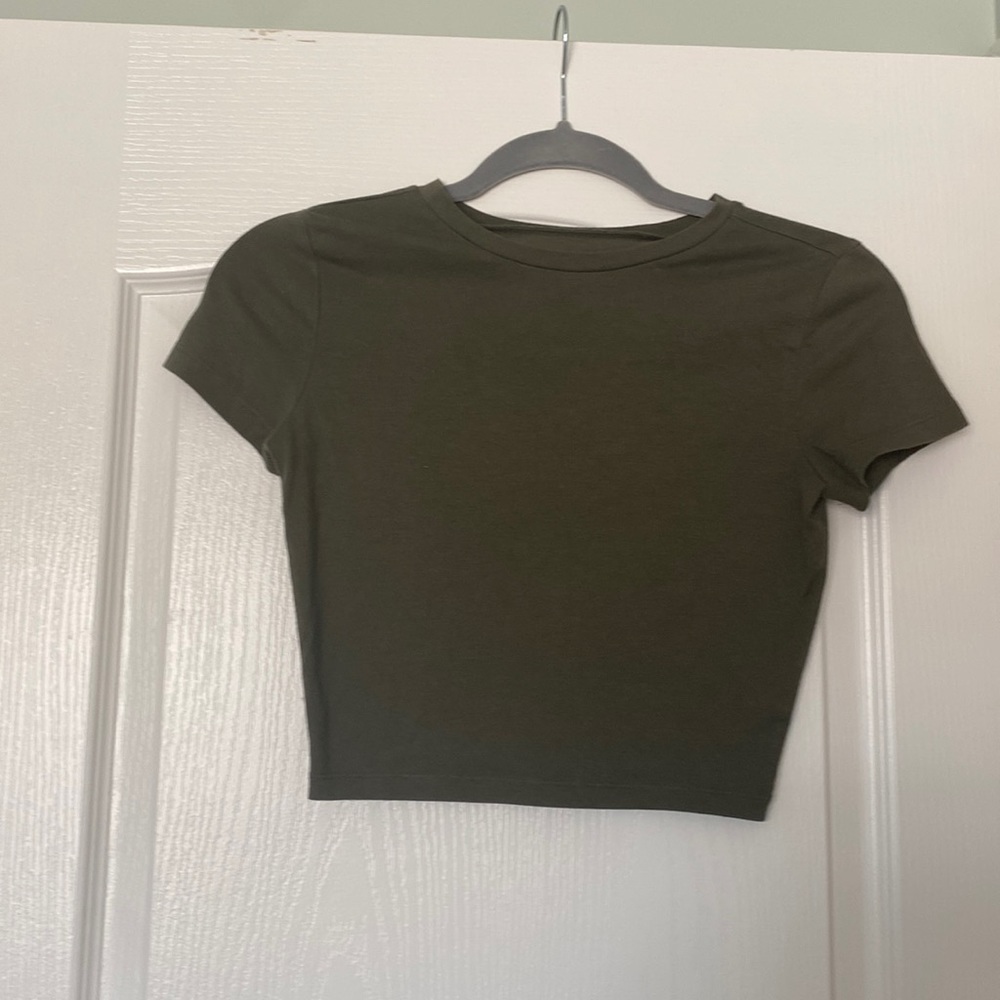 3 Wilde Fable crop tops, dark red, forest green, and mustard yellow